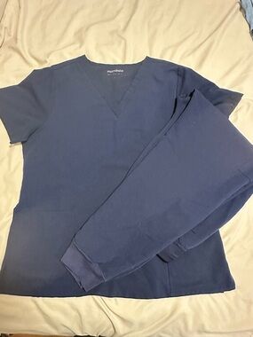 Mandala Classic Navy Scrub Top & Jogger Pants
